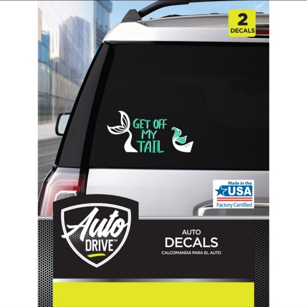 NEW in pkg Mermaid 'Get Off My Tail' Vinyl Decals - Rated for Outdoor Use
